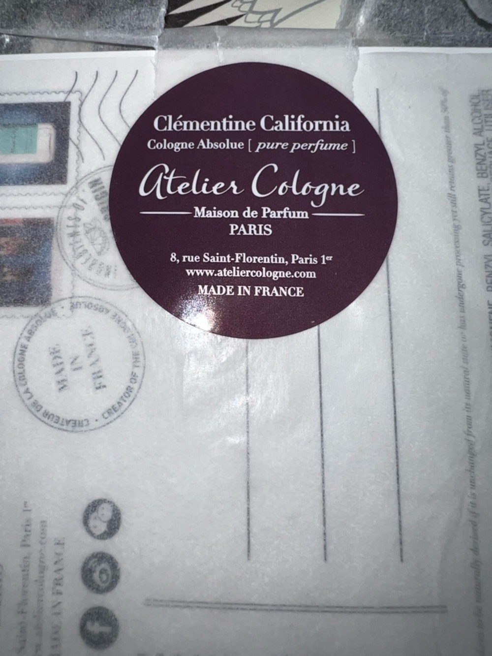 3 Sample packets Atelier Cologne Paris Clémentine California perfume. - Picture 3 of 5